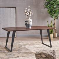 Cavalier Contemporary Indoor 6-Seater Rectangular Acacia Wood Dining Table by Christopher Knight Home