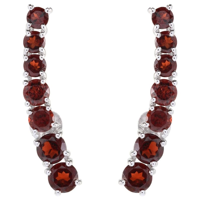 Red Garnet Polished Ear Climbers