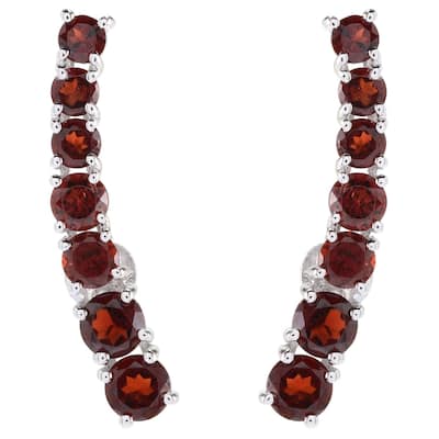 Red Garnet Polished Ear Climbers