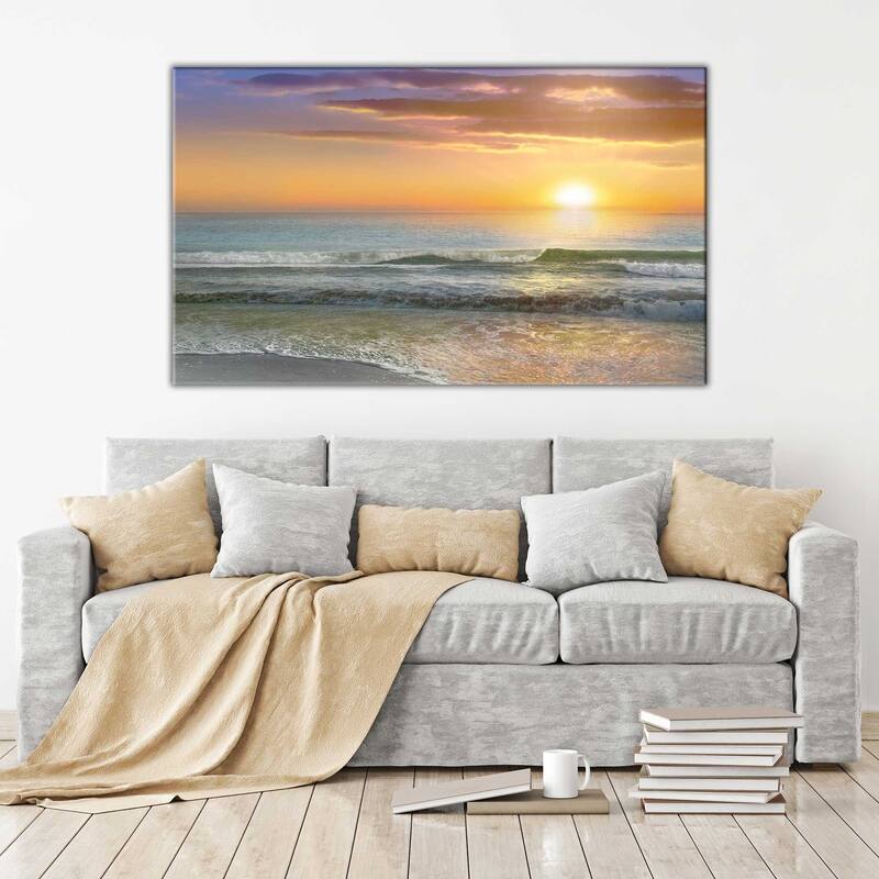 "Dawn Rays" by Mike Calascibetta Print on Canvas - Orange