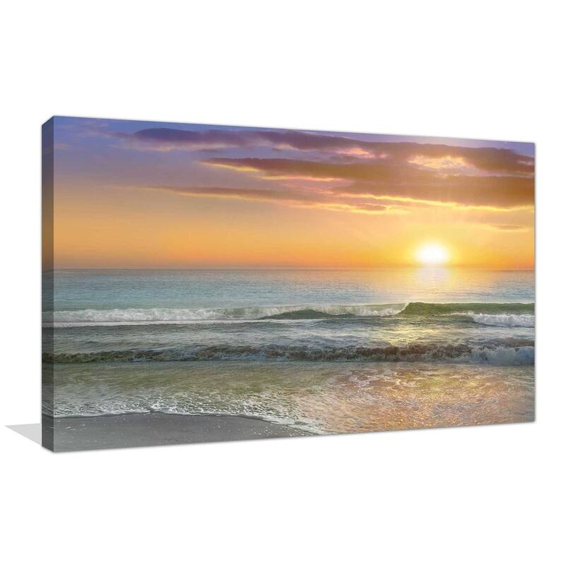 "Dawn Rays" by Mike Calascibetta Print on Canvas - Orange