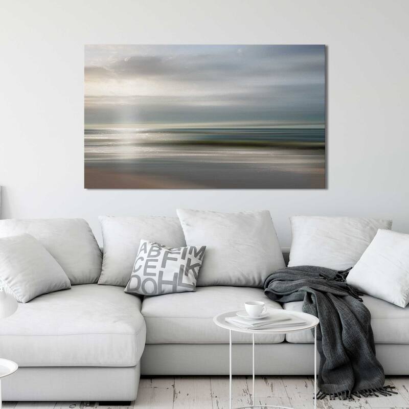 "Setting Sun" by Mike Calascibetta Print on Canvas - Blue