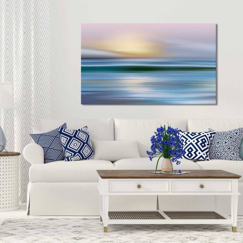 "Early Morning Zuma Beach" by Mike Calascibetta Print on Canvas - Blue