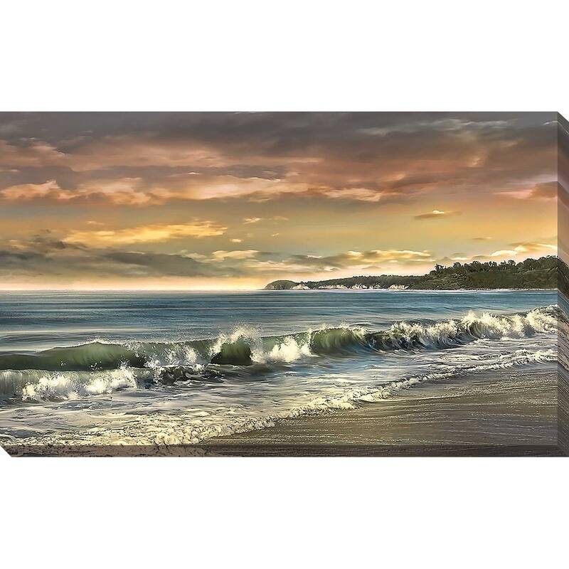 "Warm Sunset" by Mike Calascibetta Print on Canvas - Blue