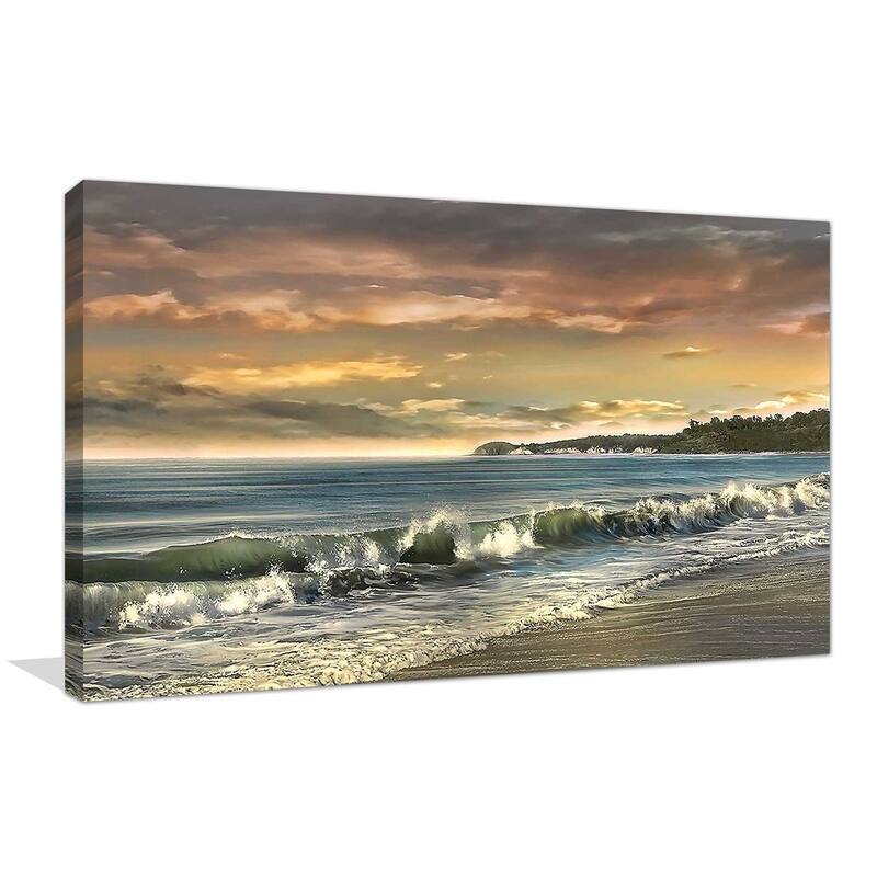 "Warm Sunset" by Mike Calascibetta Print on Canvas - Blue
