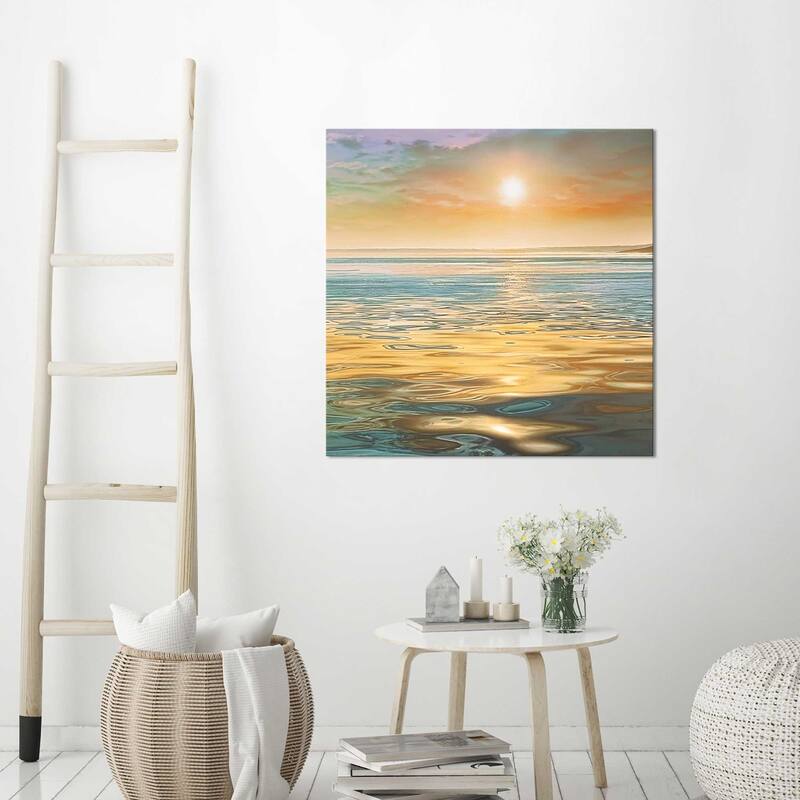 "Evening Calm" by Mike Calascibetta Print on Canvas - Orange