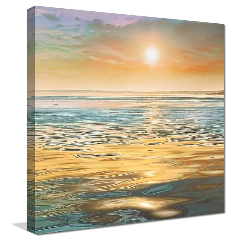"Evening Calm" by Mike Calascibetta Print on Canvas - Orange