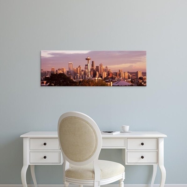 Easy Art Prints Panoramic Images's 'City viewed from Queen Anne Hill, Space Needle, Seattle, King, Washington State' Canvas Art