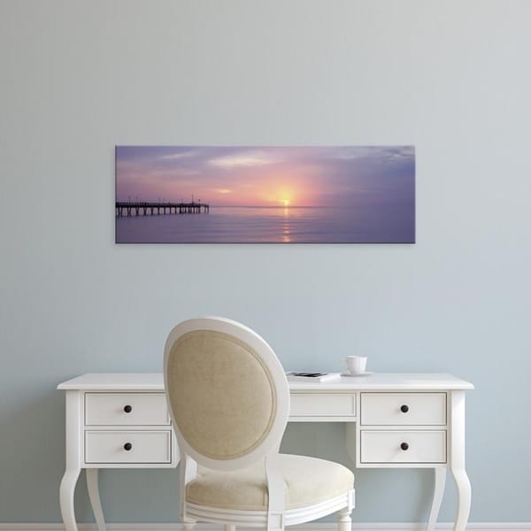 Easy Art Prints Panoramic Images's 'Pier in the ocean at sunset, Caspersen Beach, Sarasota County, Venice, Florida' Canvas Art