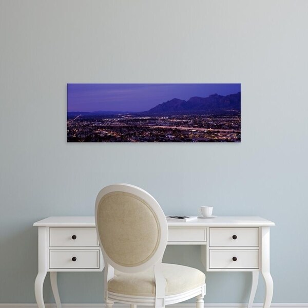Easy Art Prints Panoramic Images's 'Aerial view of a city at night, Tucson, Pima County, Arizona, USA' Premium Canvas Art