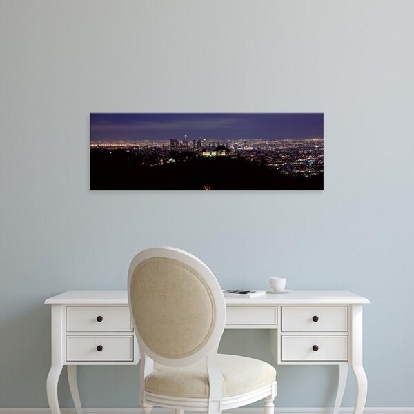 Easy Art Prints Panoramic Images's 'Aerial view of a cityscape, Griffith Park Observatory, Los Angeles, California' Canvas Art