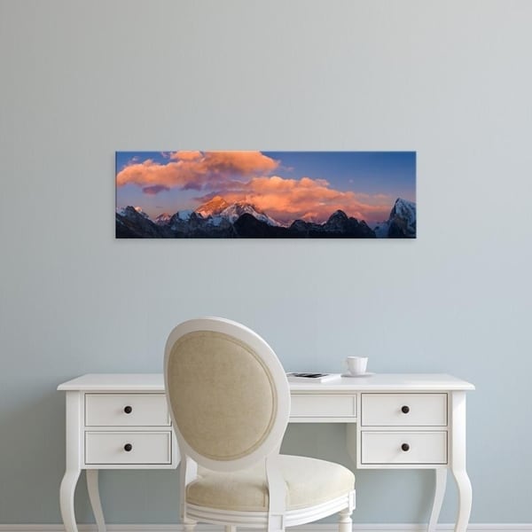 Easy Art Prints Panoramic Images's 'Mountain peaks, Mt Everest, Lhotse, Dudh Kosi, Solukhumbu, Himalayas, Nepal' Canvas Art