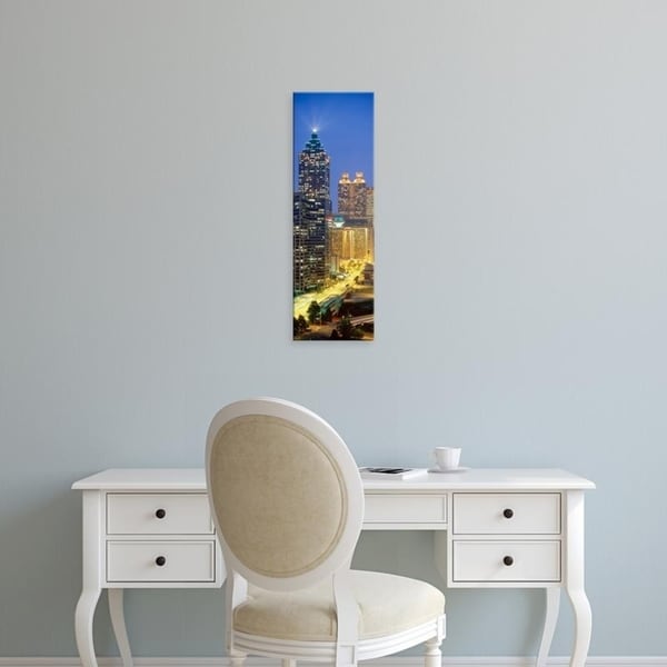 Easy Art Prints Panoramic Images's 'Skyscrapers lit up at night, Atlanta, Georgia, USA' Premium Canvas Art