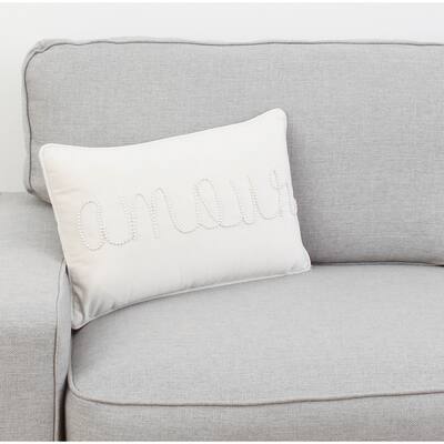Thro 12x20 Aimee Amour Pearl Word Barbara Velvet Pillow