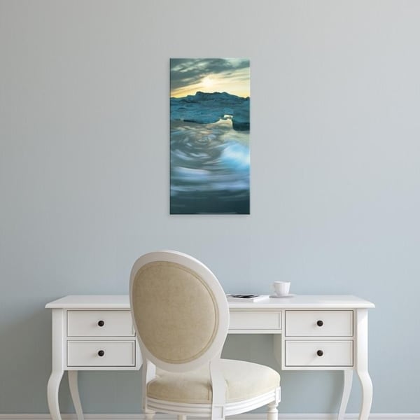 Easy Art Prints Panoramic Images's 'Greenland, Disko Bay, Icebergs in a sea' Premium Canvas Art