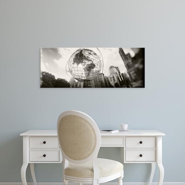 Easy Art Prints Panoramic Images's 'Steel globe, Columbus Circle, Manhattan, New York City, New York State' Premium Canvas Art