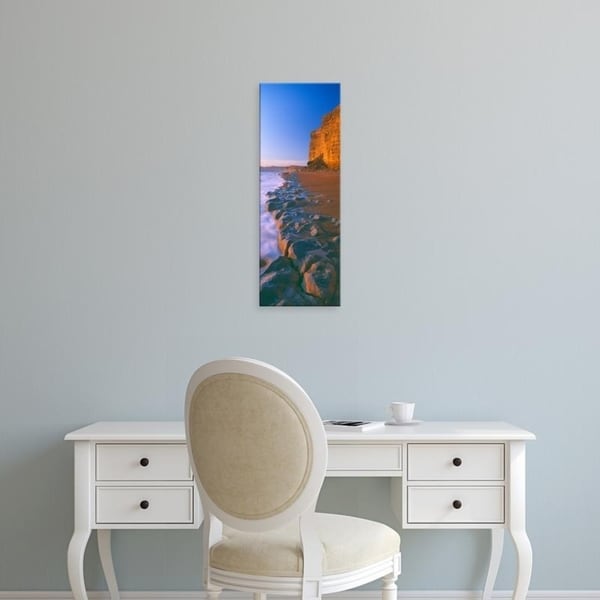 Easy Art Prints Panoramic Images's 'Cliff on the beach, Burton Bradstock, Dorset, England' Premium Canvas Art