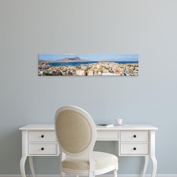 Easy Art Prints Panoramic Images's 'High angle view of city at the waterfront, Mindelo, Sao Vicente, Cape Verde' Canvas Art