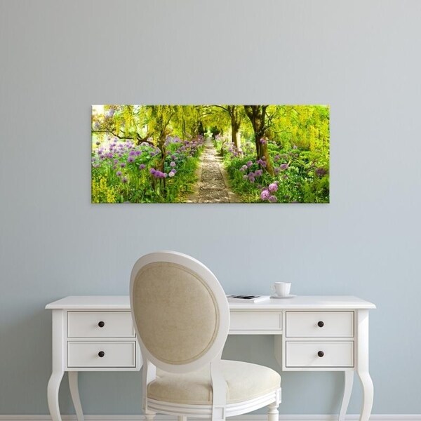 Easy Art Prints Panoramic Images's 'Laburnum trees at Barnsley House Gardens, Gloucestershire, England' Premium Canvas Art
