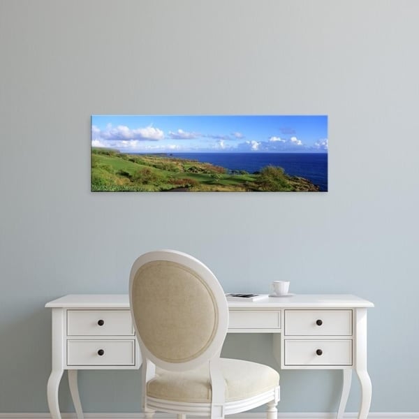 Easy Art Prints Panoramic Images's 'Golf Course, Manalee Bay, Lanai, Hawaii, USA' Premium Canvas Art