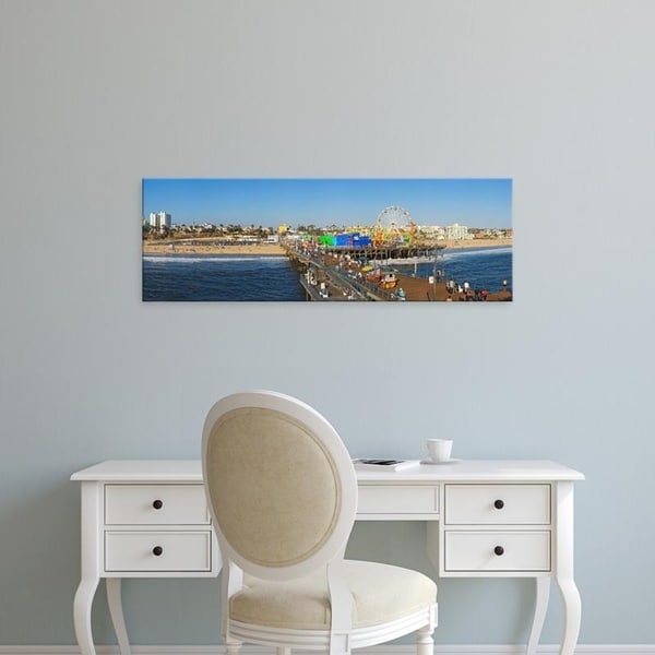Easy Art Prints Panoramic Images's 'Amusement park, Santa Monica Pier, Santa Monica, Los Angeles County, California' Canvas Art