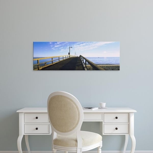 Easy Art Prints Panoramic Images's 'Pier over the Pacific ocean, Goleta Beach Pier, Goleta, California, USA' Premium Canvas Art