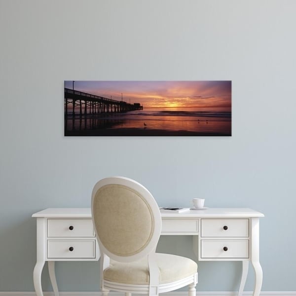 Easy Art Prints Panoramic Images's 'Newport Pier at sea, Newport Beach, Orange County, California, USA' Premium Canvas Art