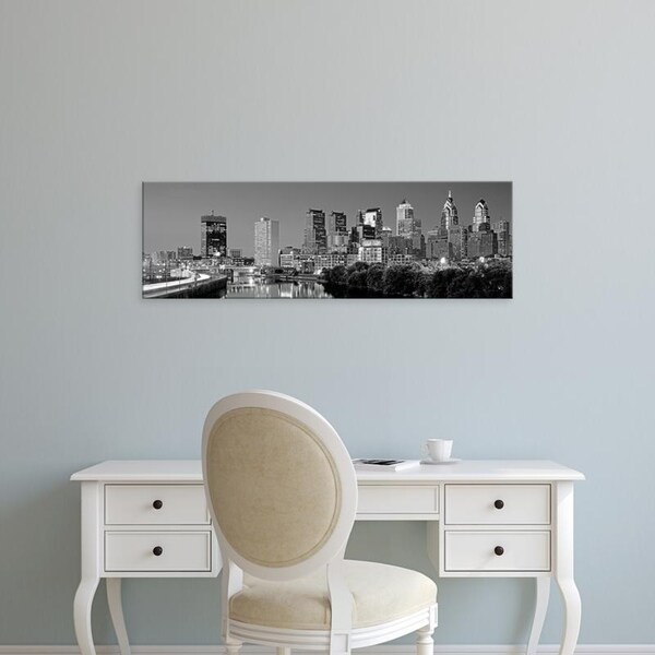 Easy Art Prints Panoramic Images's 'US, Pennsylvania, Philadelphia skyline, night' Premium Canvas Art