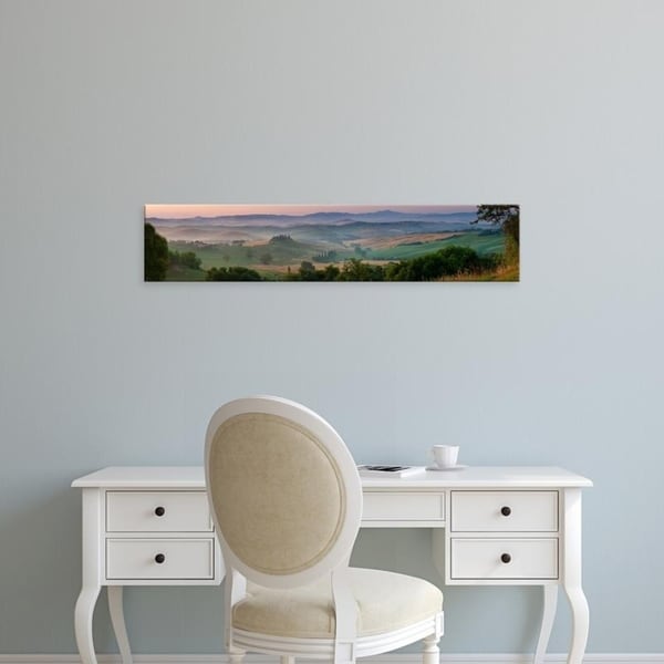 Easy Art Prints Panoramic Images's 'Farmhouse in valley, Val d'Orcia, Tuscany, Italy' Premium Canvas Art