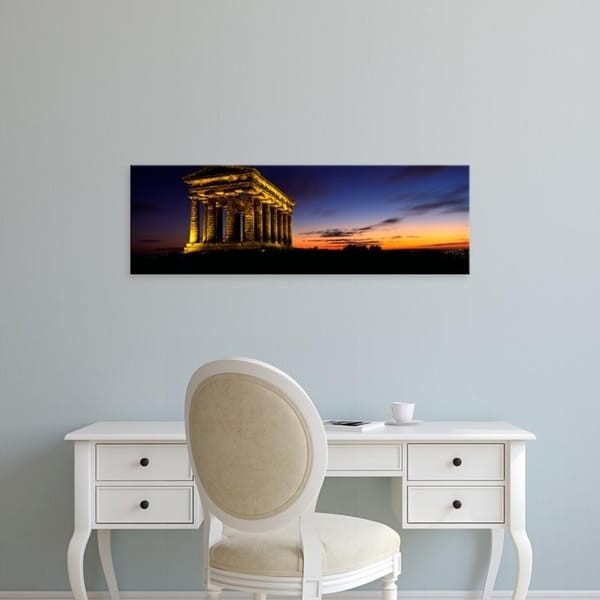 Easy Art Prints Panoramic Images's 'Monument Lit Up At Dusk, Penshaw Monument, London, England, United Kingdom' Canvas Art