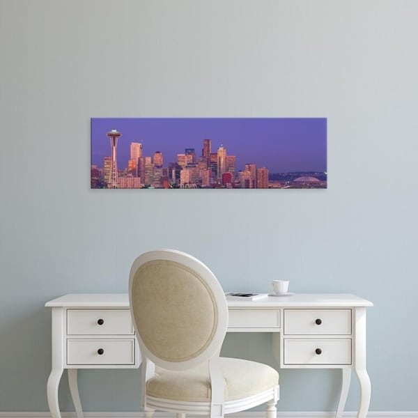 Easy Art Prints Panoramic Images's 'USA, Washington, Seattle, cityscape at twilight' Premium Canvas Art