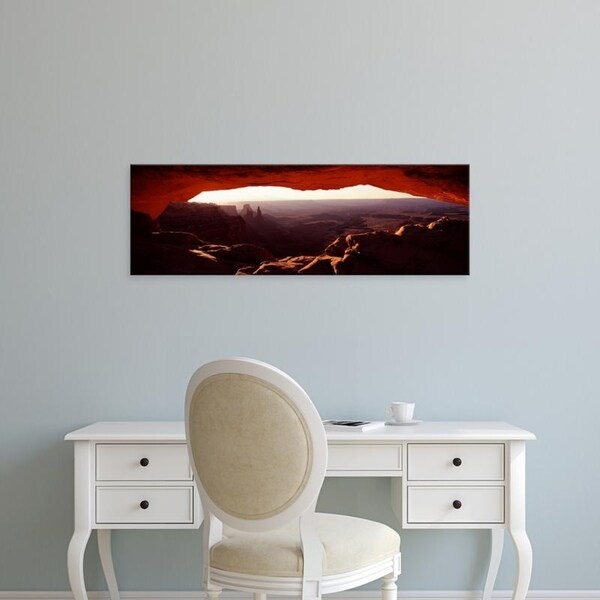 Easy Art Prints Panoramic Images's 'Natural arch at sunrise, Mesa Arch, Canyonlands National Park, Utah, USA' Premium Canvas Art