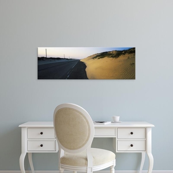 Easy Art Prints Panoramic Images's 'Road passing through a landscape, South Padre Island, Texas, USA' Premium Canvas Art