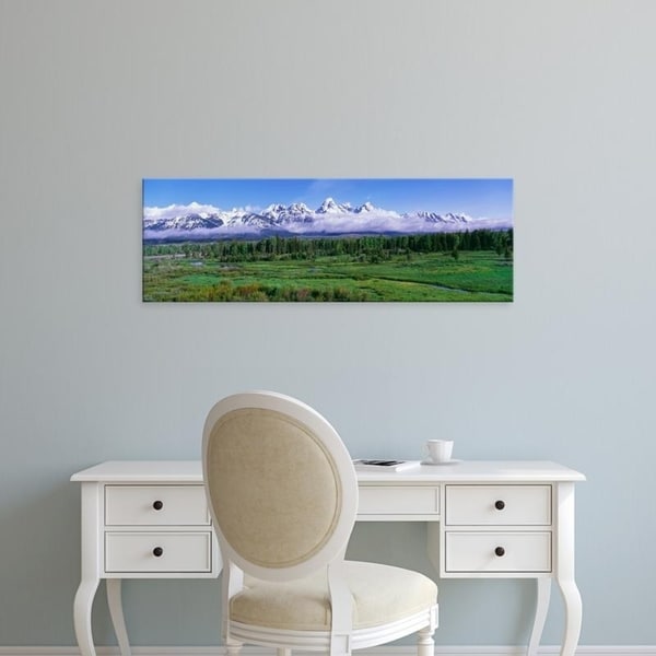 Easy Art Prints Panoramic Images's 'Teton Range,Snake River, Blacktail Ponds, Grand Teton National Park, Wyoming' Canvas Art