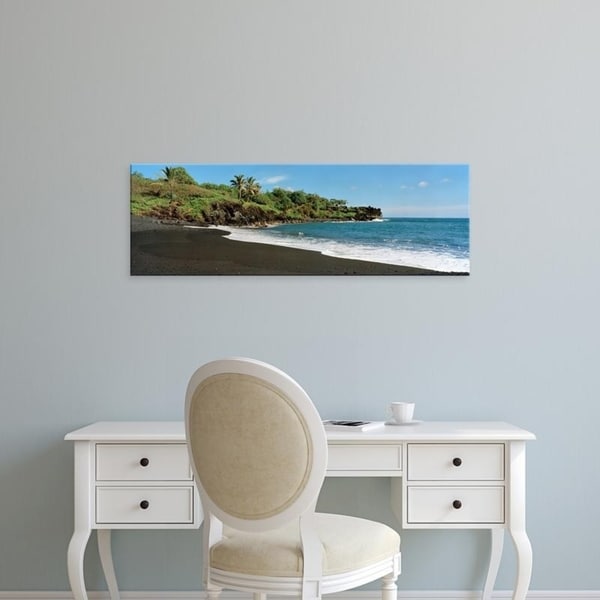 Easy Art Prints Panoramic Images's 'Surf on the beach, Black Sand Beach, Maui, Hawaii, USA' Premium Canvas Art