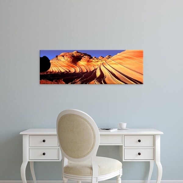 Easy Art Prints Panoramic Images's 'Sandstone hills, The Wave, Coyote Buttes, Utah, USA' Premium Canvas Art