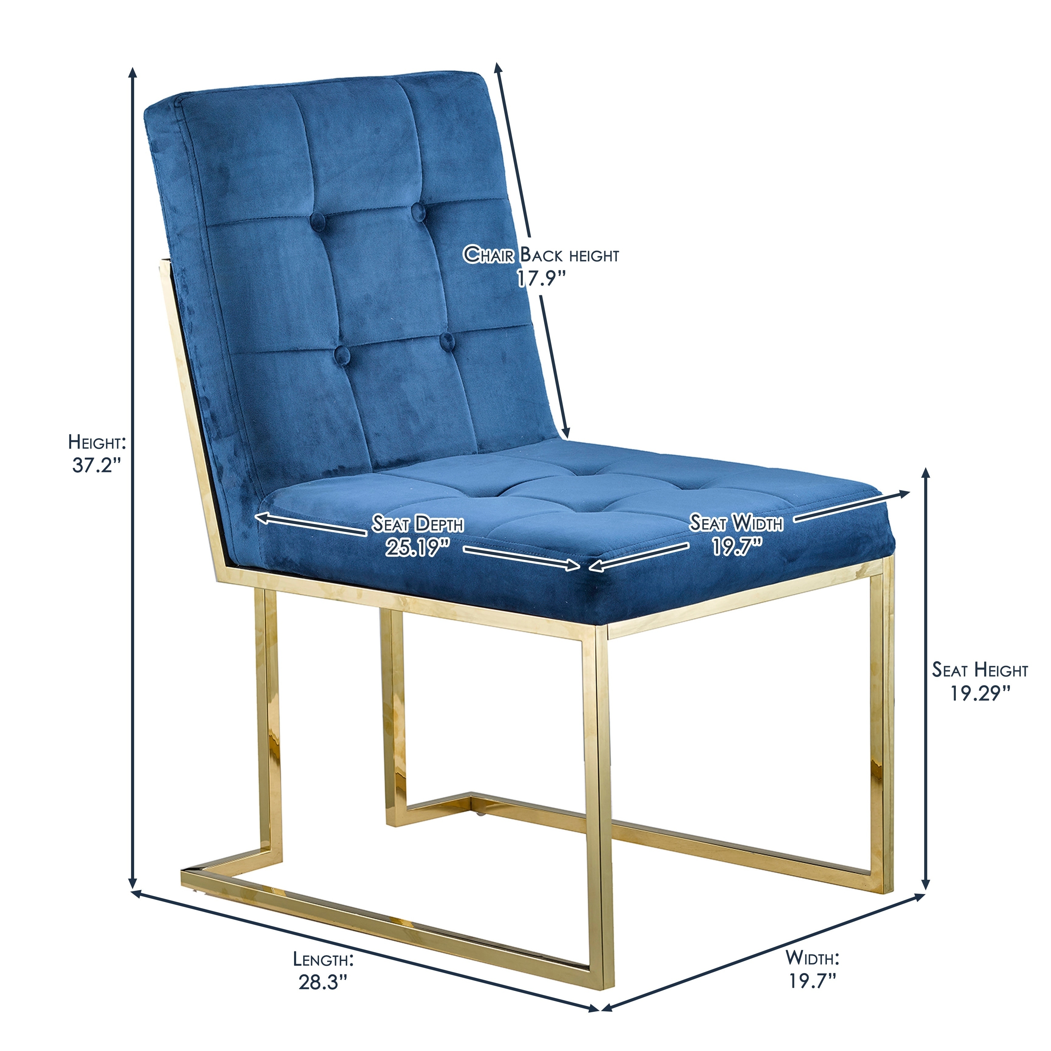 depth of dining chair