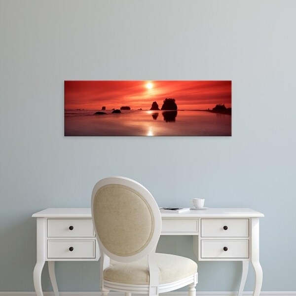 Easy Art Prints Panoramic Images's 'Sea stacks at sunset, Second Beach, Olympic National Park, Washington State' Canvas Art