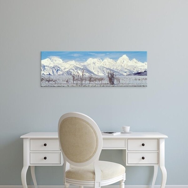 Easy Art Prints Panoramic Images's 'Grand Teton Range in winter, Wyoming, USA' Premium Canvas Art