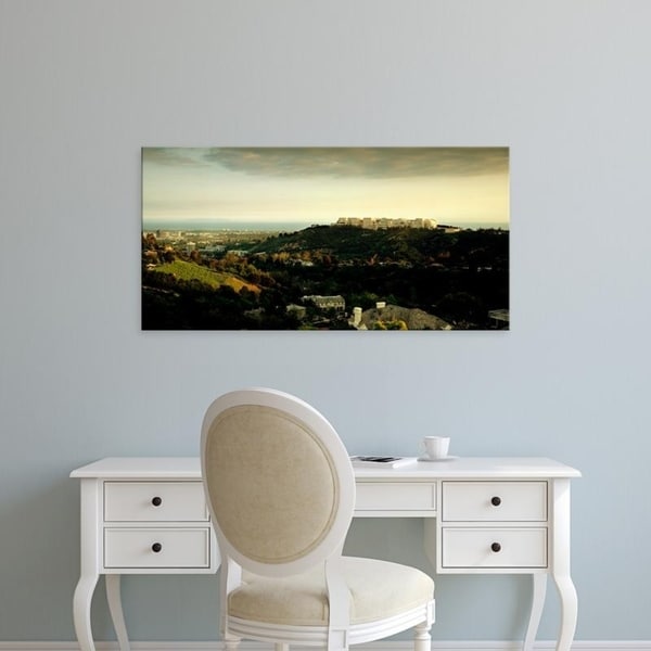 Easy Art Prints Panoramic Images's 'High angle view of a city, Santa Monica, Los Angeles County, California' Premium Canvas Art