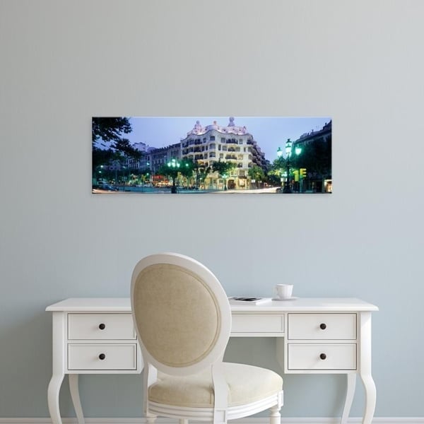 Easy Art Prints Panoramic Images's 'Facade of a building, La Pedrera (Casa Mila), Barcelona, Spain' Premium Canvas Art