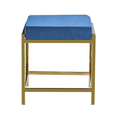 Porthos Home Kes Accent Bench/Stool, Gold Stainless Steel & Suede