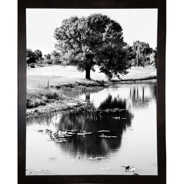 Reflections Of Water Design-HARTRE89210 Print 20"x16" by Harold Silverman - Trees & Old Fences