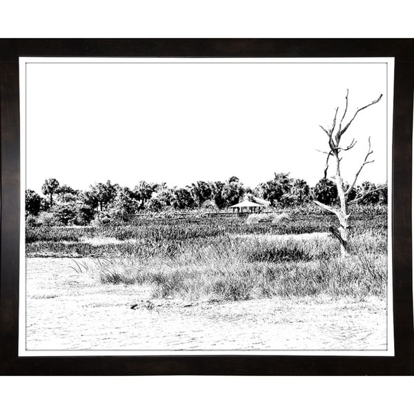 Water, Tree, And Walkway-HARLAN85594 Print 16.25"x20.25" by Harold Silverman - Landscapes