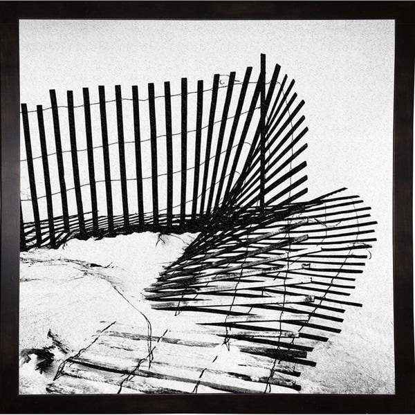 Fence In Sand-HARBEA78028 Print 20.25"x20.25" by Harold Silverman - Beach, Palms & Lighthouses
