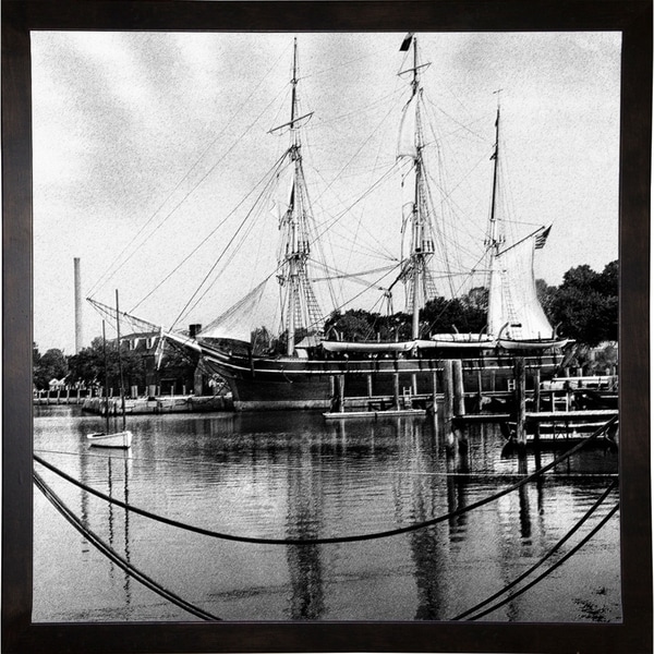 Oldtime Sailing Boat B & W-HARBOA66964 Print 20"x20" by Harold Silverman - Boats