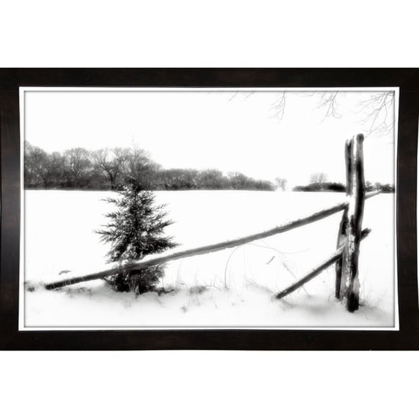 Winter White W_Fence-HARTRE57474 Print 11.25"x17.5" by Harold Silverman - Trees & Old Fences