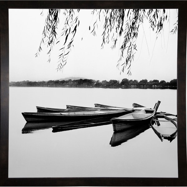 Boats With Trees-HARBOA50399 Print 28"x28" by Harold Silverman - Boats