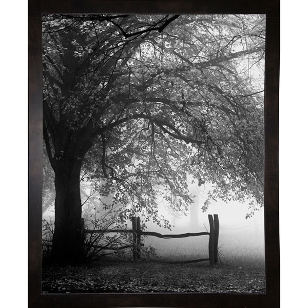 Rolling Fog With Fence B/W-HARTRE61327 Print 20"x16" by Harold Silverman - Trees & Old Fences