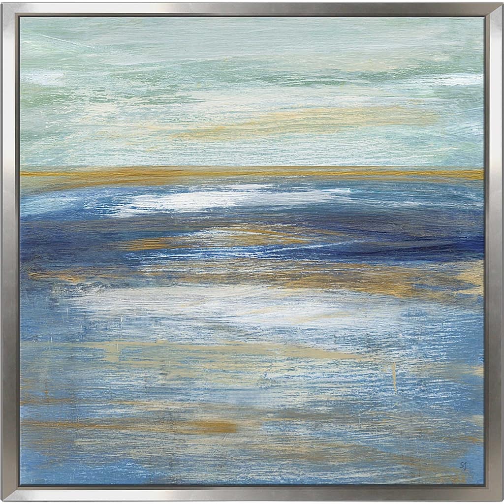 "Tuscan Shore I" by Susan Jill Print on Canvas in Floating Frame - Blue
